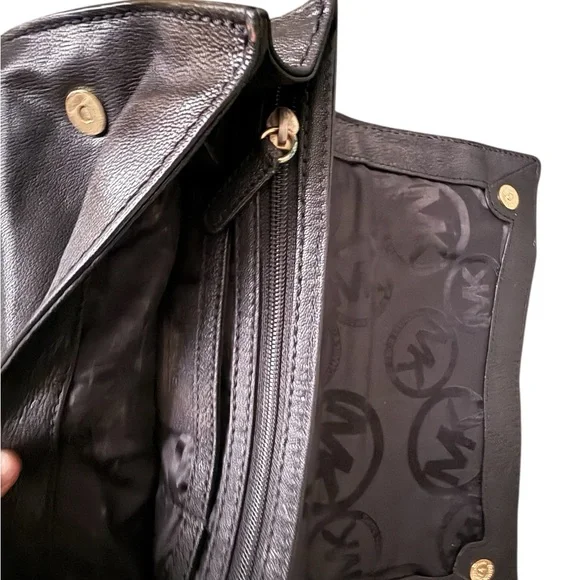 Michael Kors Black Clutch with Gold Chain - Picture 3 of 6